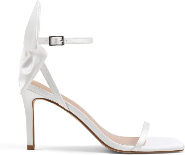 Women's Bow Ankle Strap Open Toe Stiletto Sandals for Summer Formal Wear