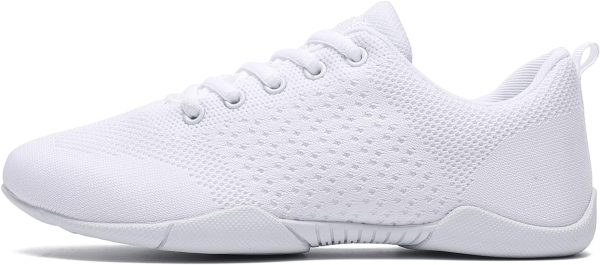 Girls White Cheerleading Shoes Breathable Dance Athletic Training Sneakers