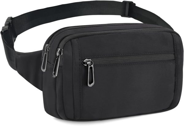 Women's Black02 Fanny Pack Crossbody Belt Bag for Travel Hiking Cycling