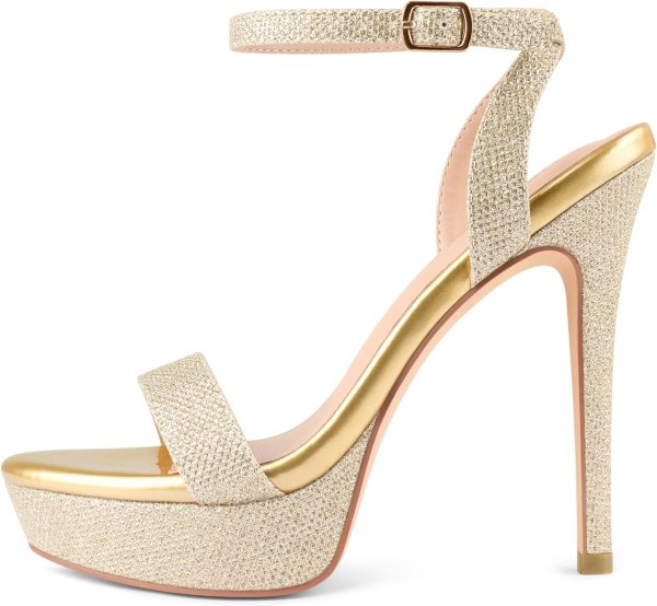 Women's Sexy Ankle Strap Open Toe High Heel Sandals for Formal Wedding